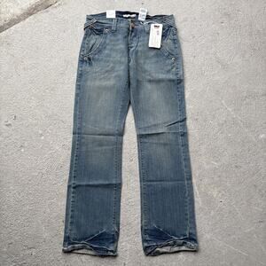 Vintage Levis 513 Boy Cut Jeans Womens 1 Long NWT Y2K Low Rise Stretch Denim 1L